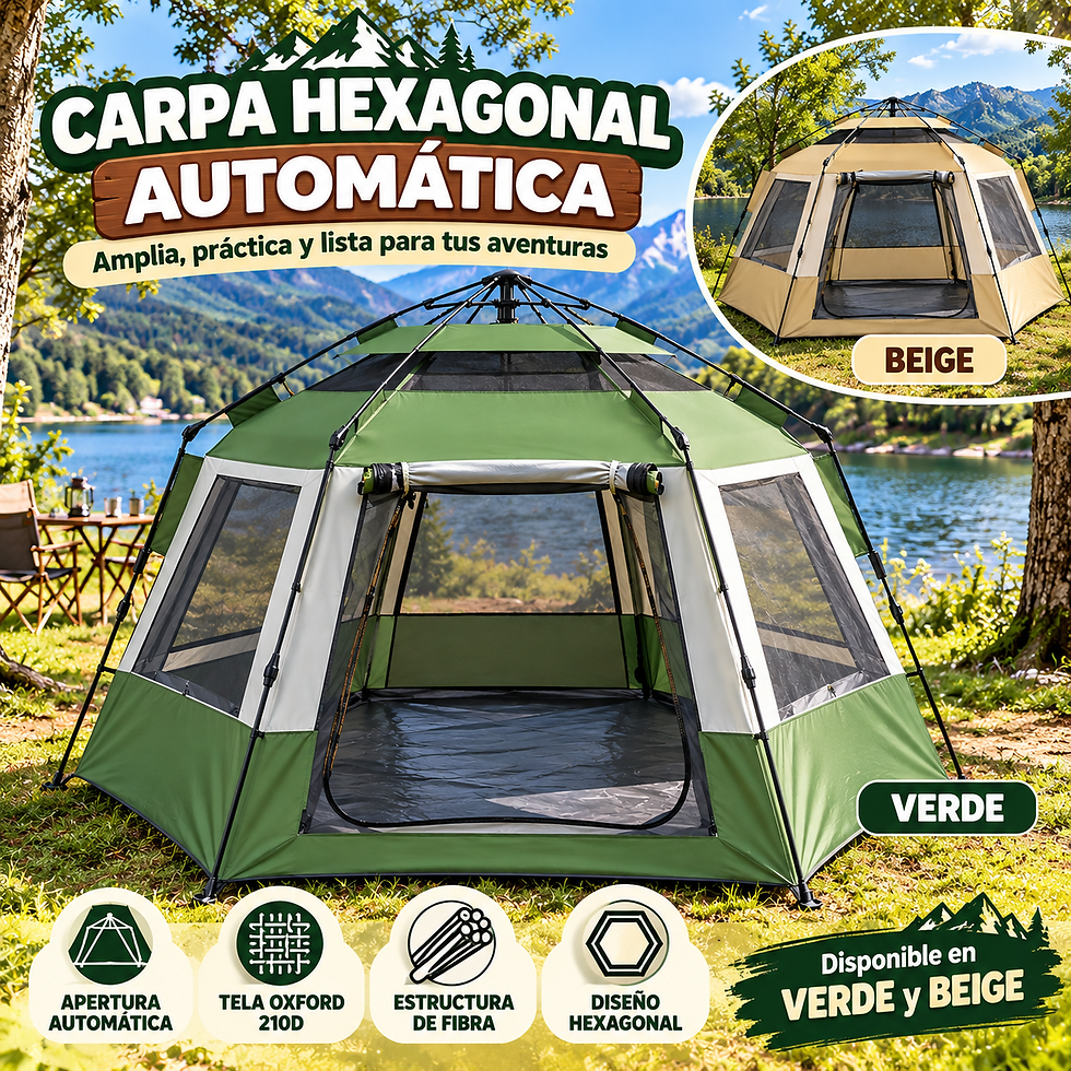 Miniatura: Carpa Hexagonal Automática 240x240x142 cm