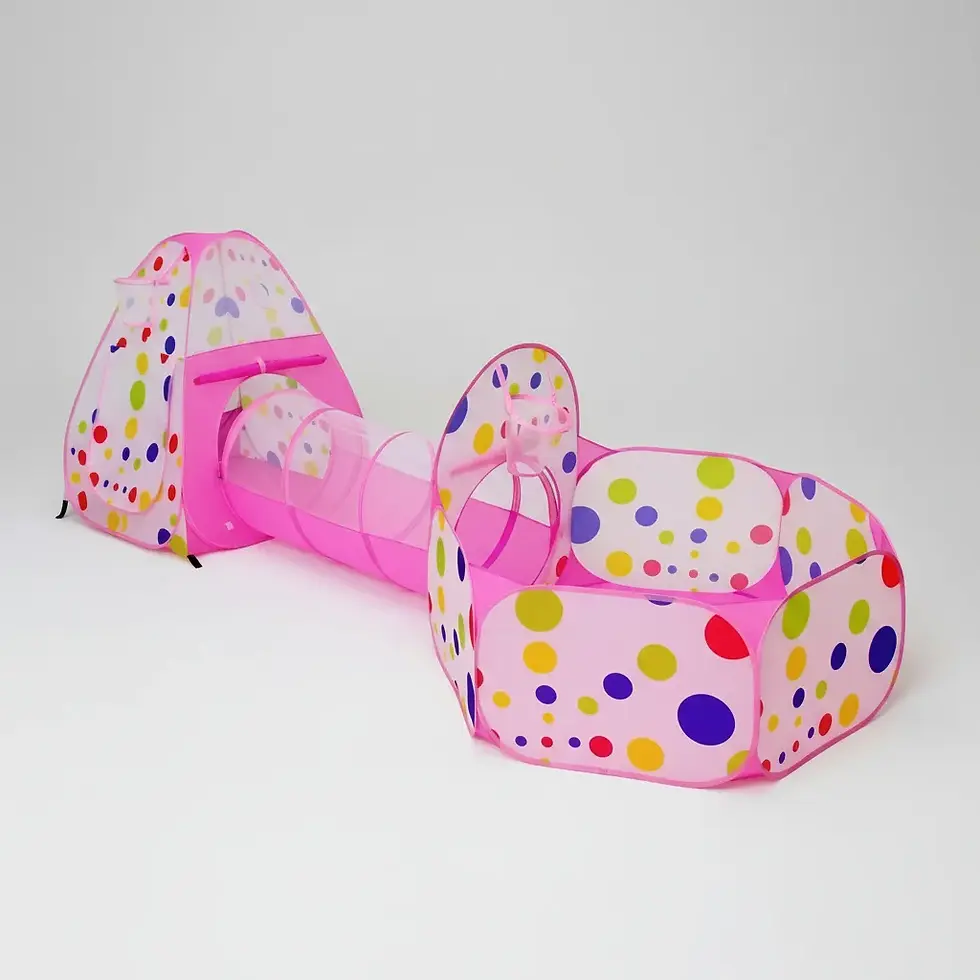 Miniatura: Carpa Infantil 3 en 1 Castillo + Tunel + Piscina de Pelotas