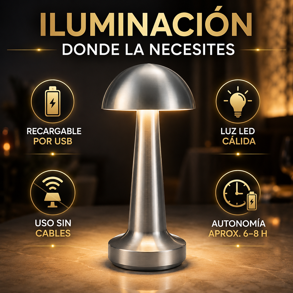 Miniatura: Lámpara LED De Mesa Moderna Recargable Restaurante Y Hogar