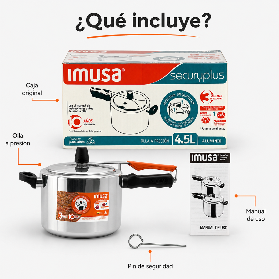 Miniatura: Olla A Presión IMUSA Securyplus 4.5 Litros Aluminio Original