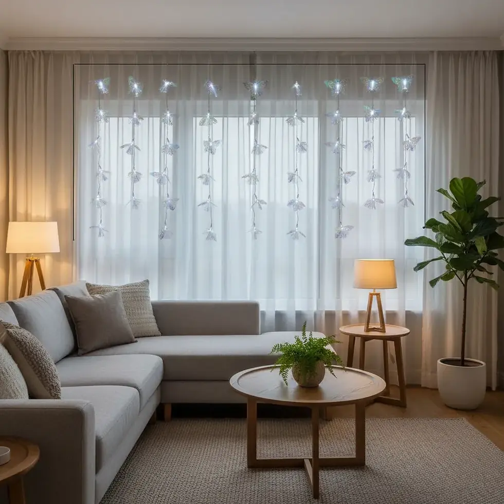 Miniatura: Cortina De Luces Mariposa Tornasolada Fibra Optica 2.5 Metros