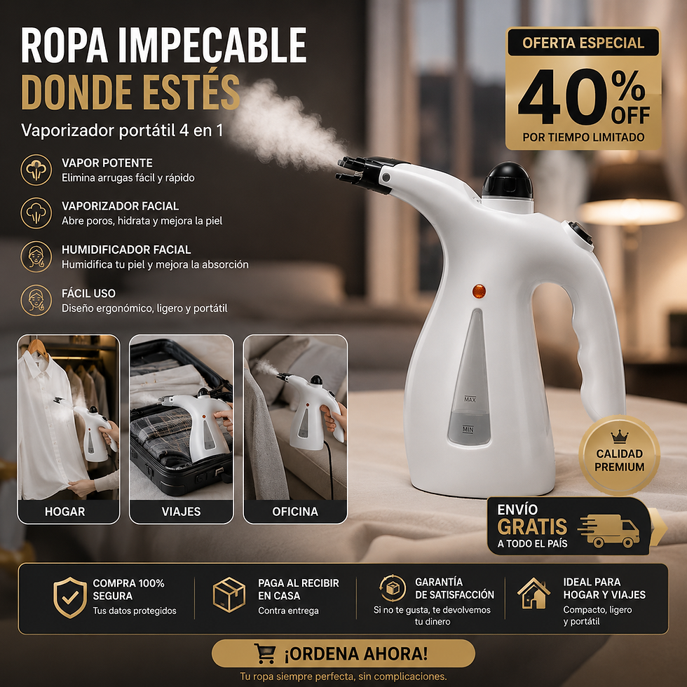 Miniatura: Vaporizador Facial y de Ropa de Mano 4 en 1 Eléctrico Portátil