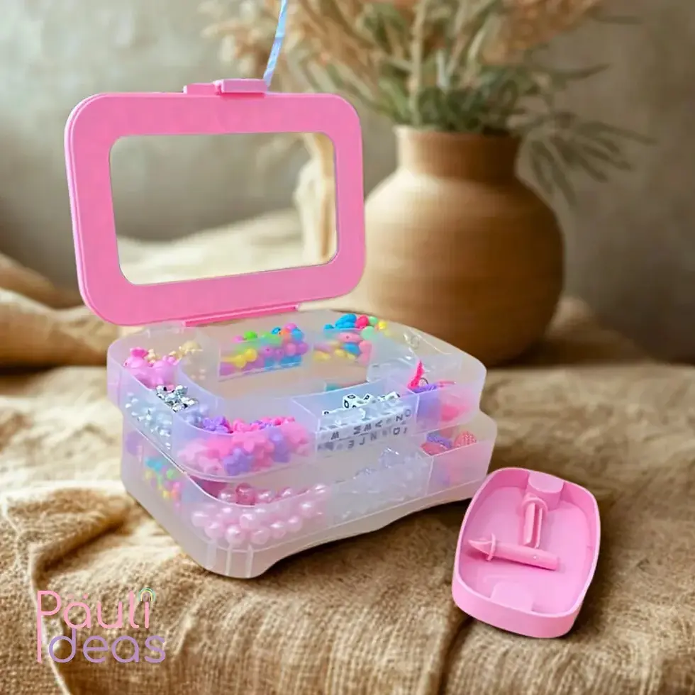 Miniatura: Kit para Hacer Pulseras y Collares Infantil – 2 Pisos (400 Piezas)