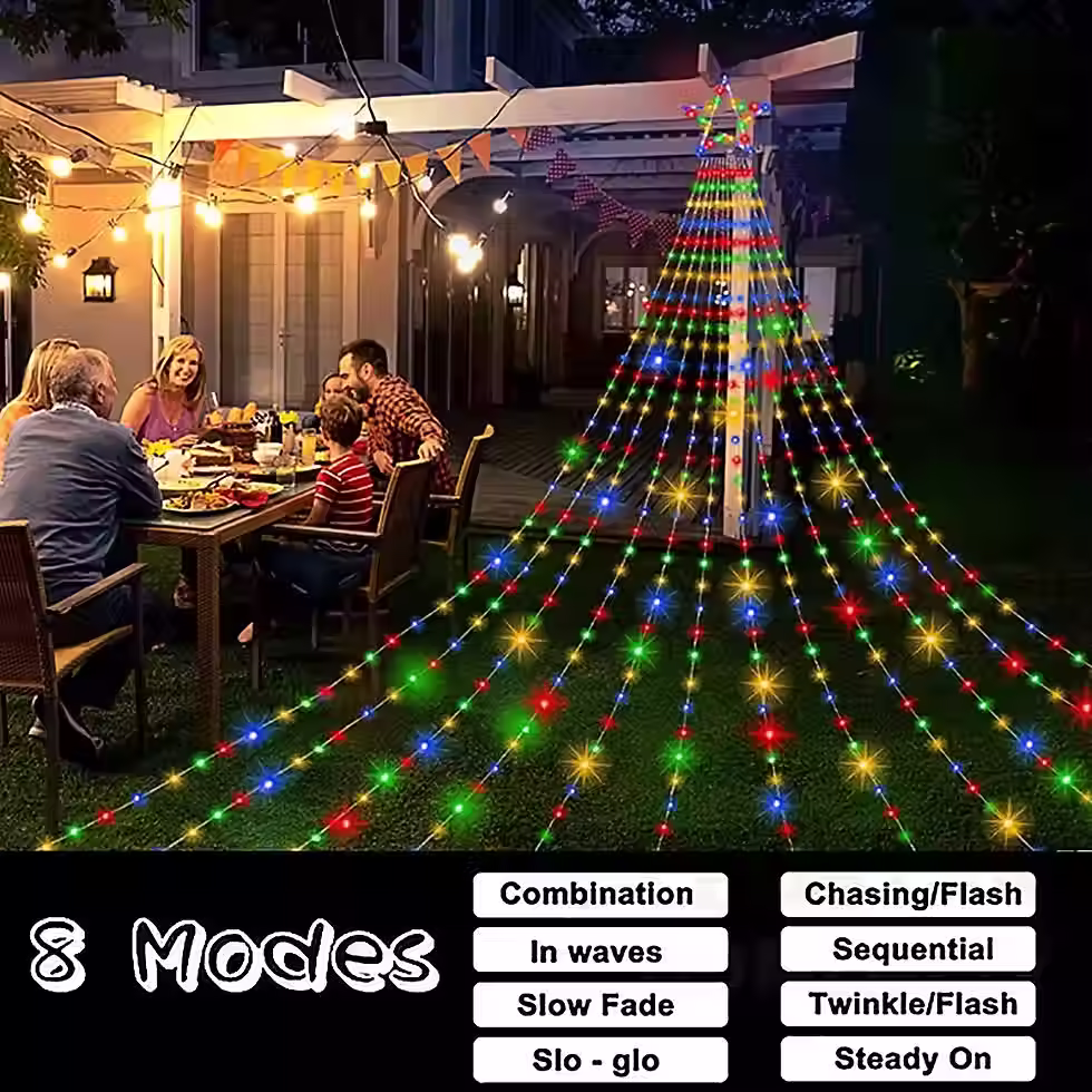 Miniatura: Cascada Solar En Forma De Árbol Punta Estrella de 2 MTS De Largo