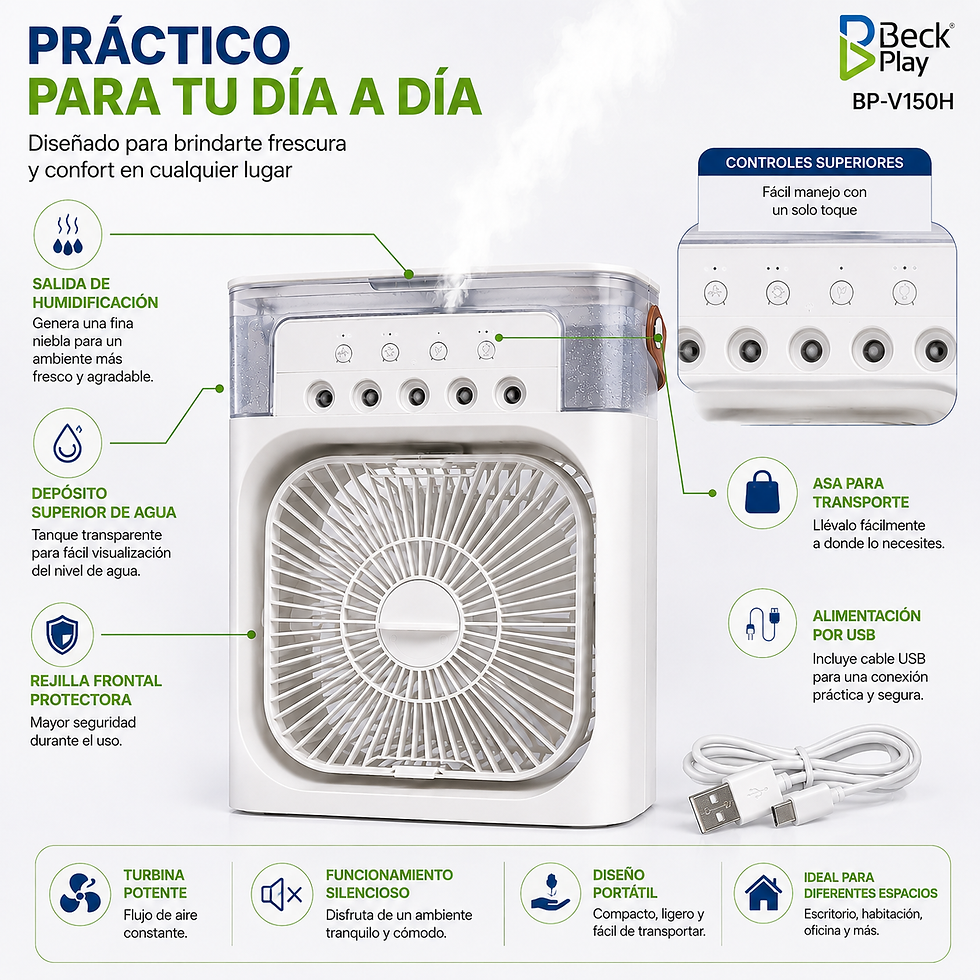 Miniatura: Ventilador Portátil con Humidificador Beck Play BP-V150H 25 cm