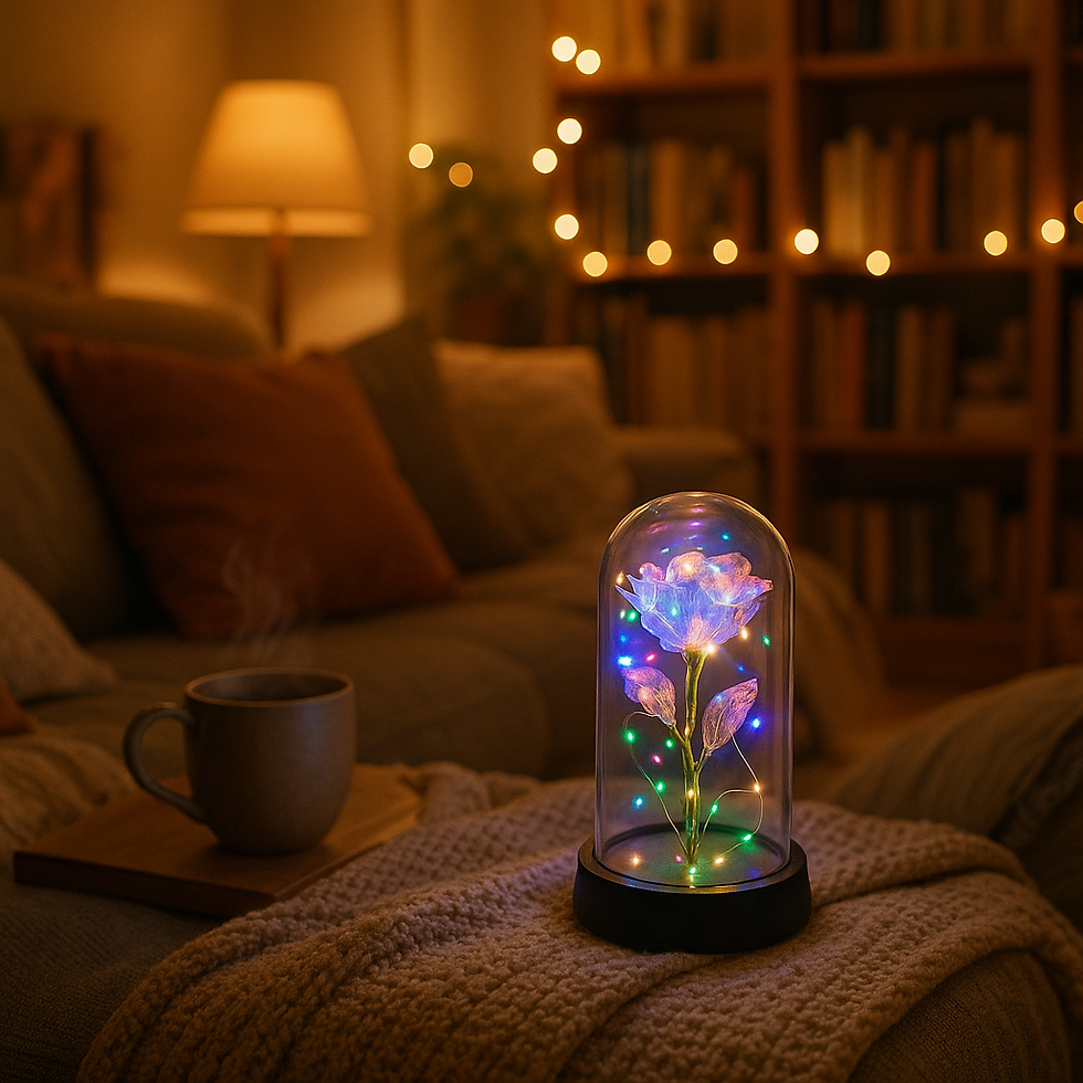 Miniatura: Rosa Eterna, Rosa De Cristal Con Luces Cupula