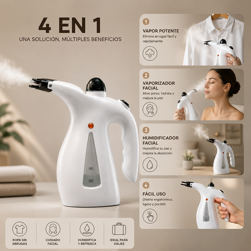 Miniatura: Vaporizador Facial y de Ropa de Mano 4 en 1 Eléctrico Portátil