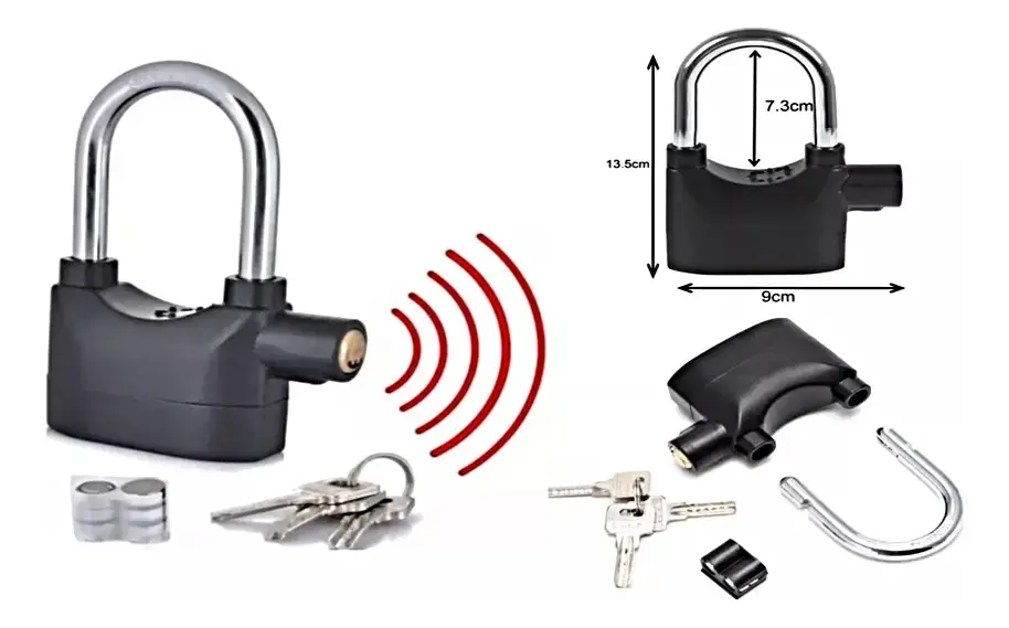 Miniatura: Candado Con Alarma Moto Bicicleta Antirrobo Seguridad 110dB