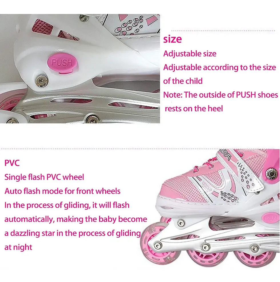 Miniatura: Patines en Línea Ajustables para Niñas (Rosado)