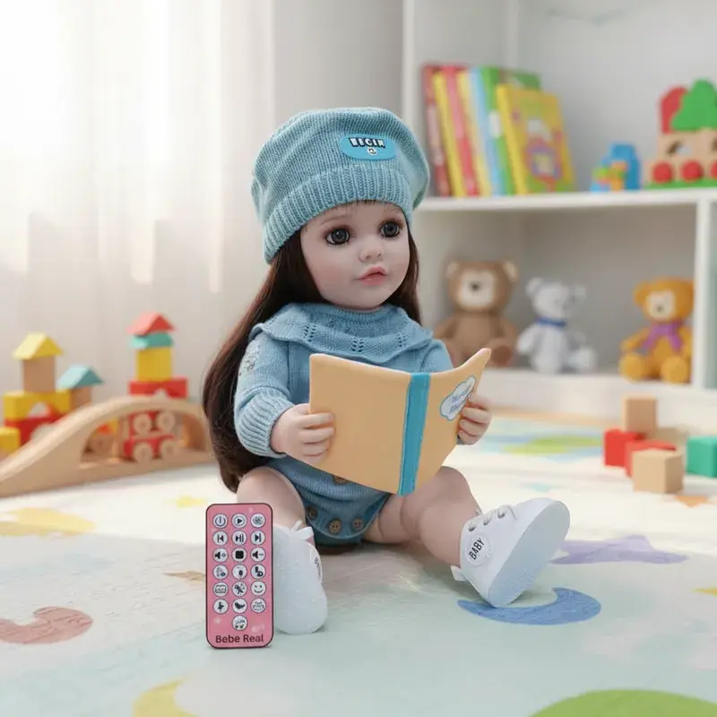 Miniatura: Muñeca Realista Interactiva de Silicona 55 cm con Control Remoto – Con Movimient