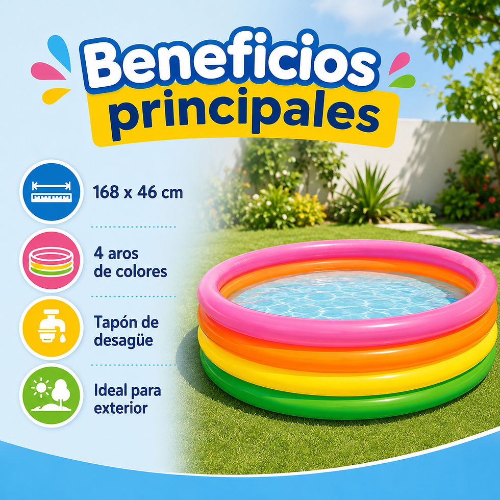 Miniatura: Piscina Inflable  INTEX 4 Colores  168X46 CM 5644NP