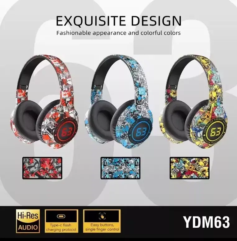 Miniatura: Audifonos Inalambricos Wifi Premium Ydm63 Graffiti Gamers