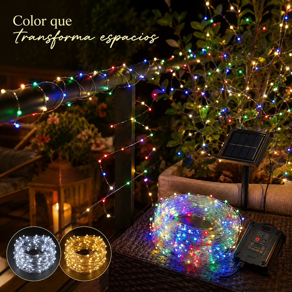 Miniatura: Tira Alambre Solar X 300 LED 30 Metros Panel Mejorado