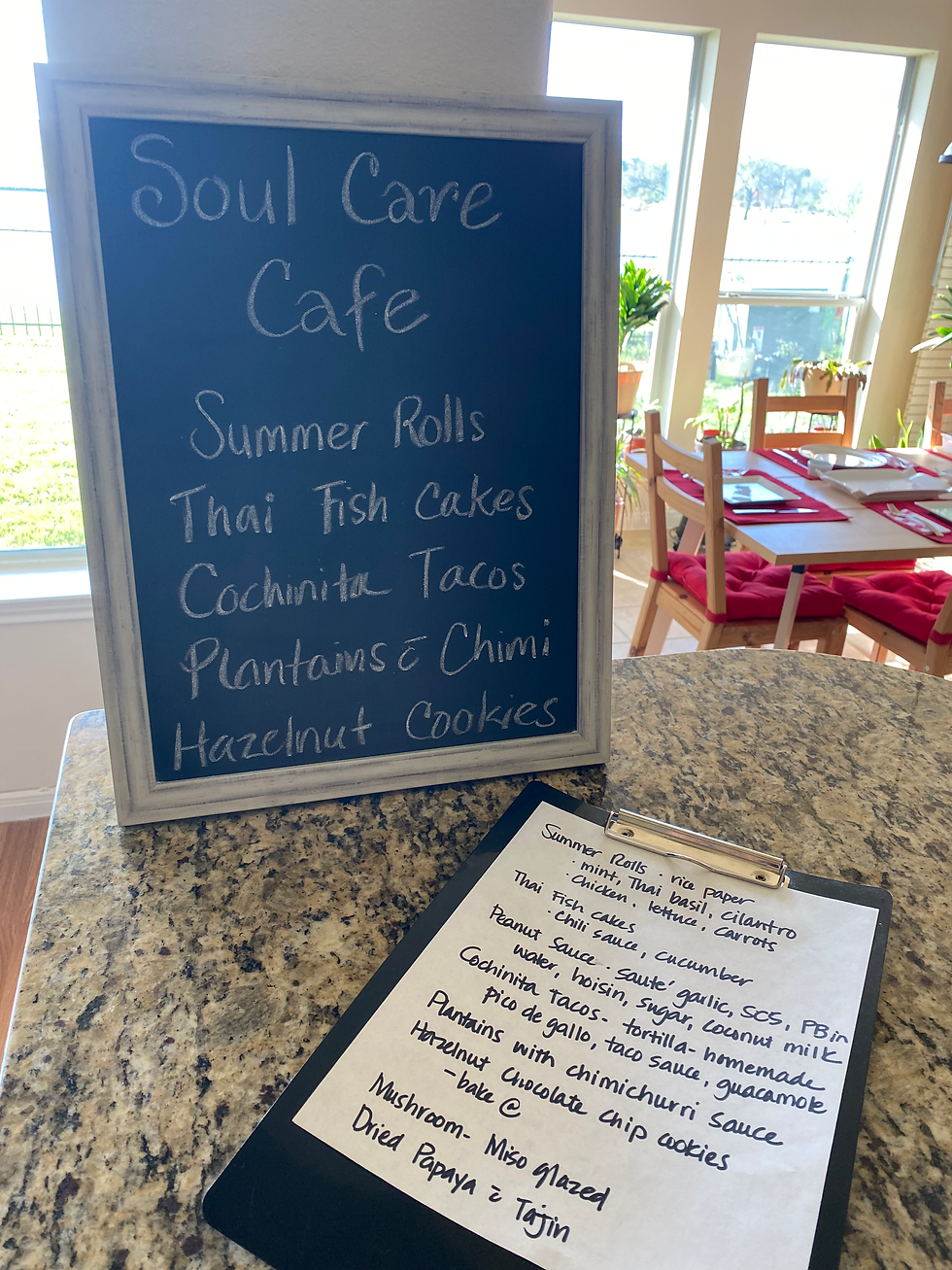 Menu and Checklist for Craft and Chat Lunch