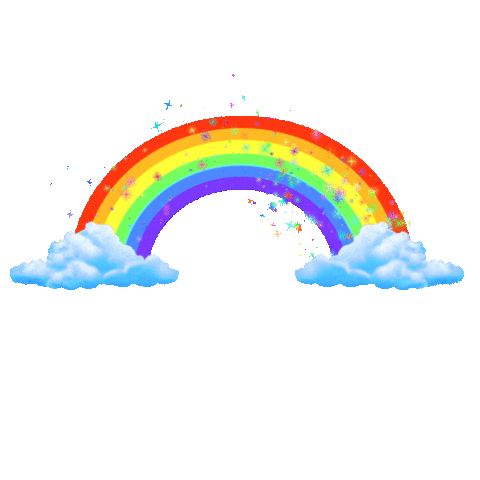 rainbow moving from one cloud to the next