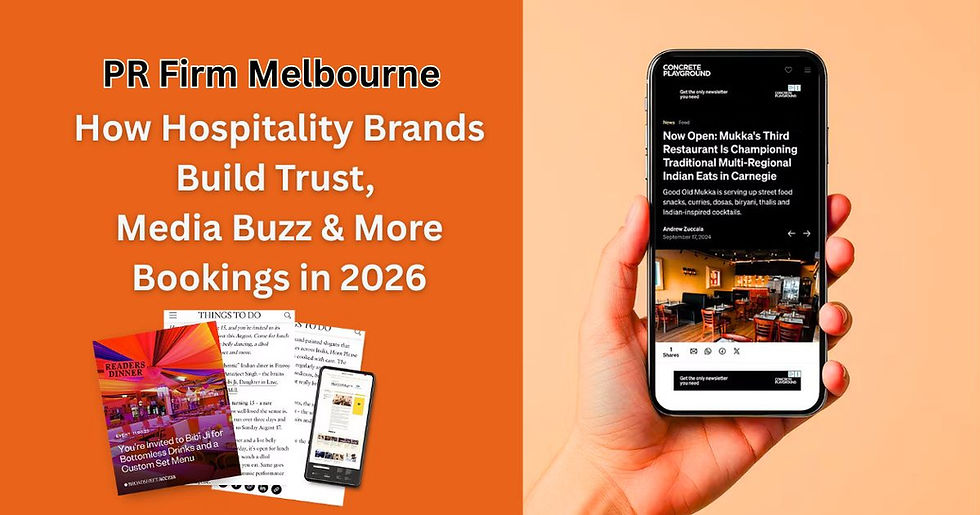 PR firm Melbourne helping hospitality brands grow bookings through media coverage and digital marketing