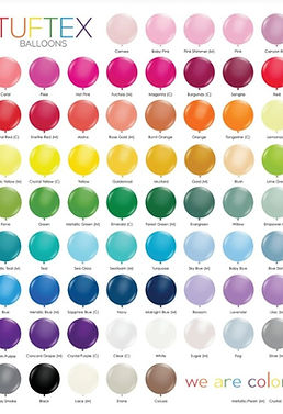 Tuftex colour option pallet for balloon decor