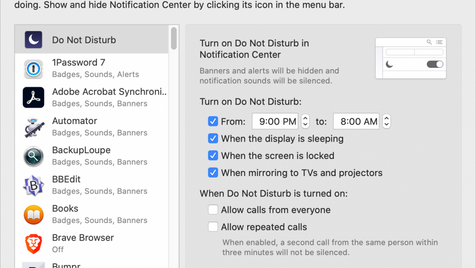 Keep Your Mac Quiet at Night and During Presentations with Do Not Disturb
