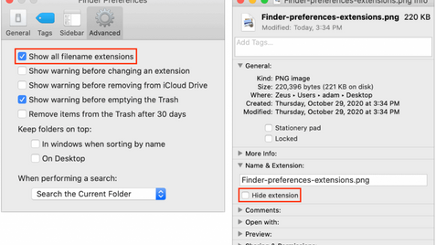 Use These Settings to Show or Hide Filename Extensions