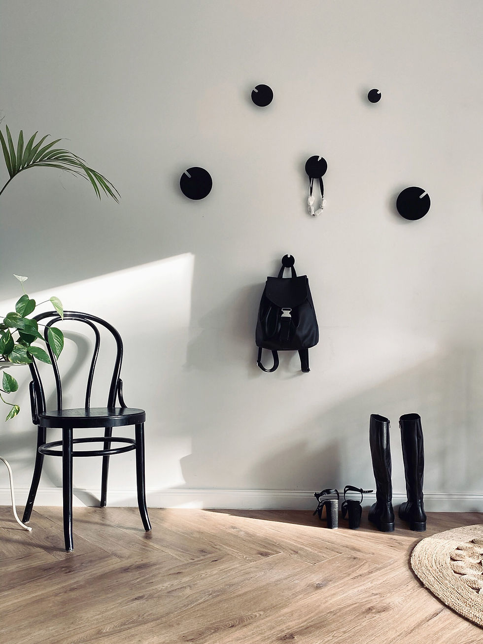 Thumbnail: POLKA BLACK wall hooks set