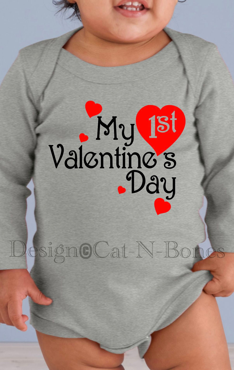 Thumbnail: Baby's First Valentine's Day: "My 1st Valentine's Day" Baby Bodysuit