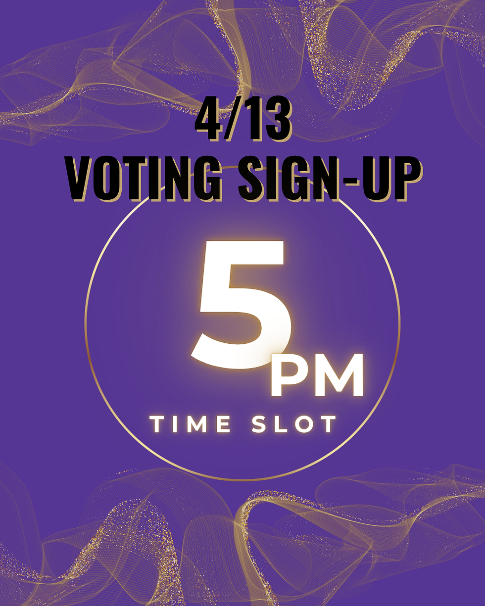 4/13 - Voting @ 5pm