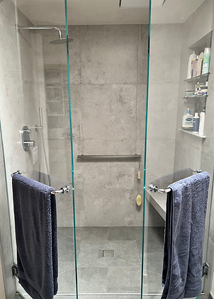 Stylish grab bar for safe shower, aging in place