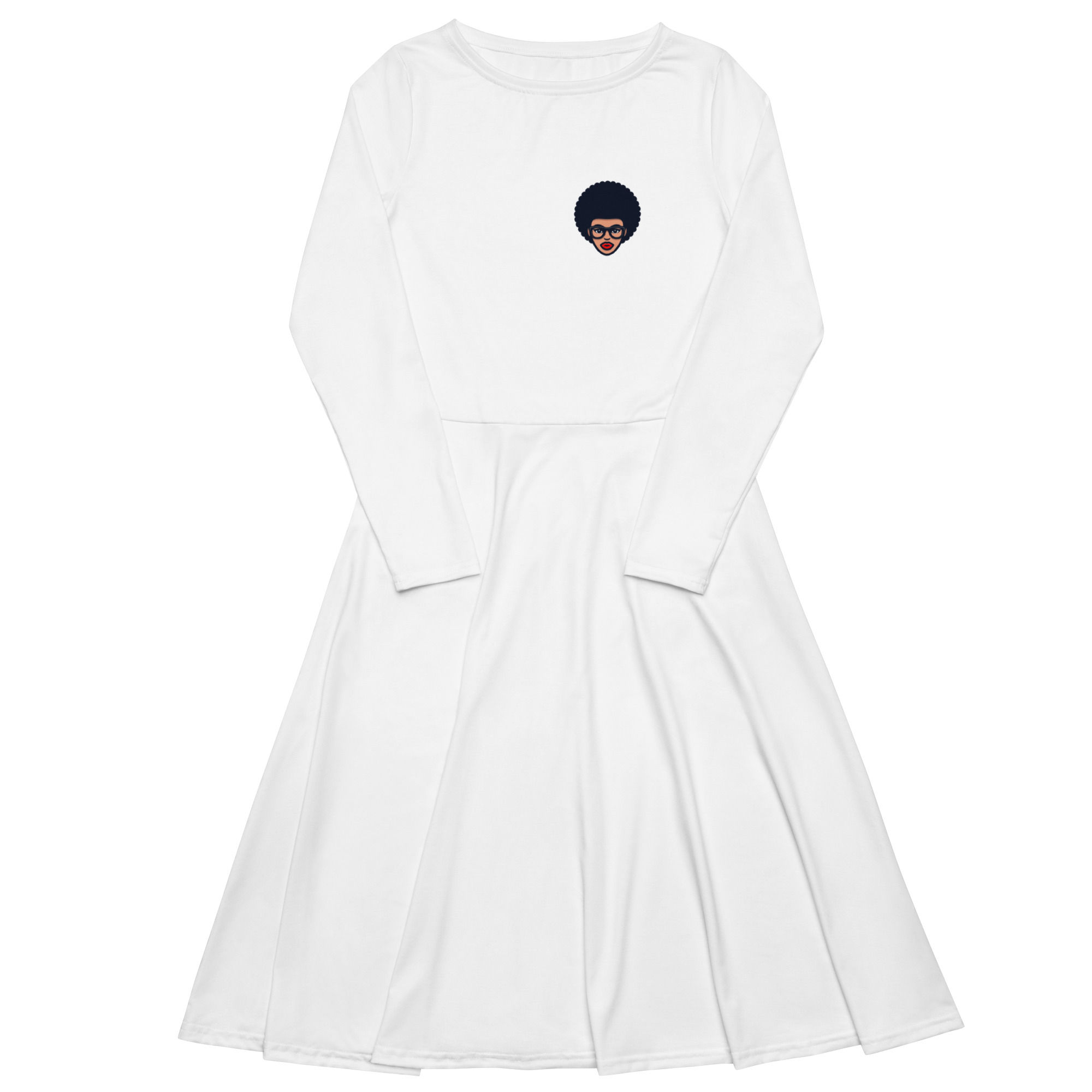 LKF All-over print long sleeve midi dress