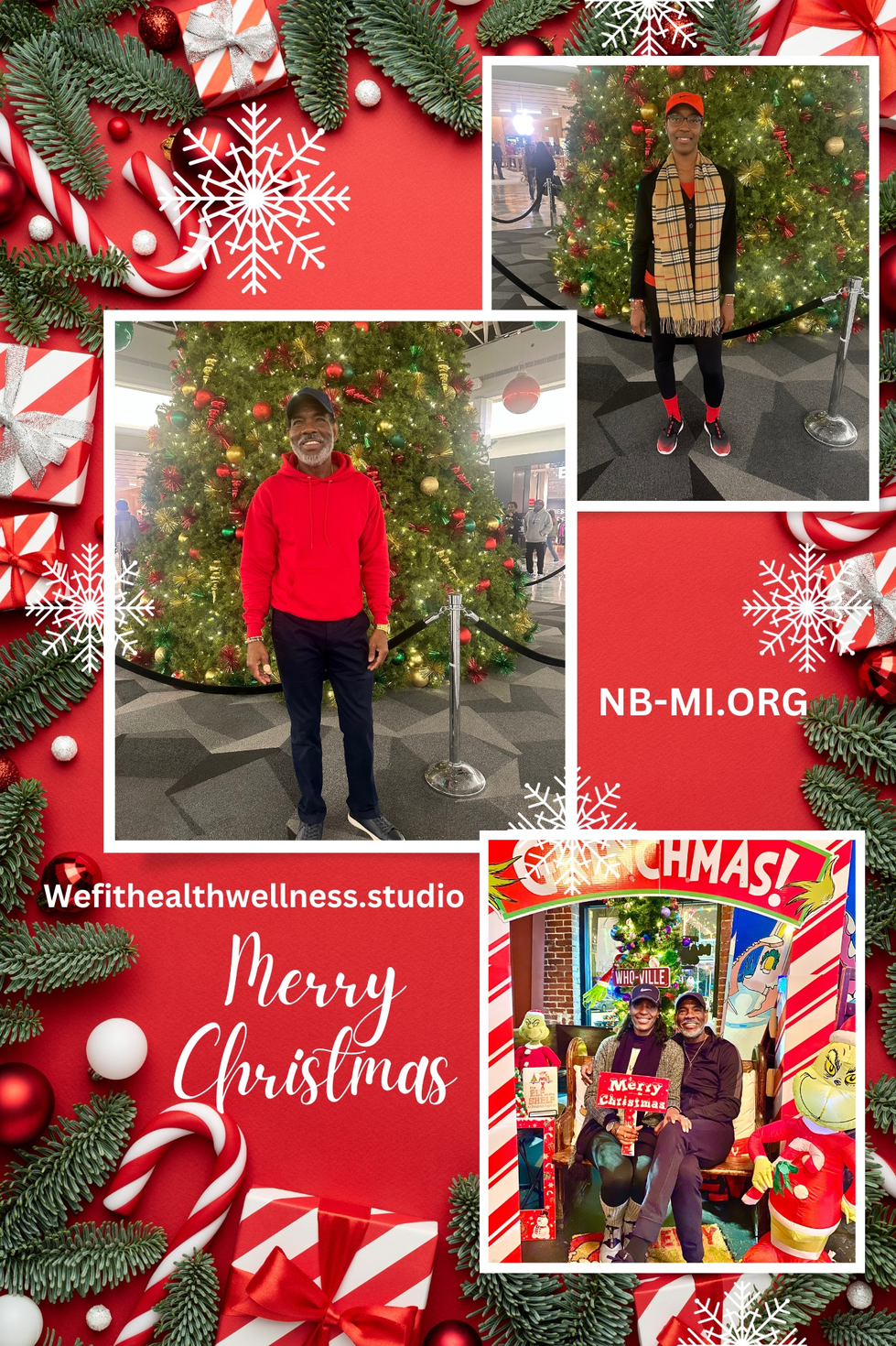 Red Festive Merry Christmas Holiday Photo Collage.png