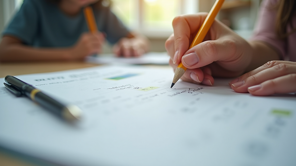 Close-up view of educational materials used in personalised tutoring