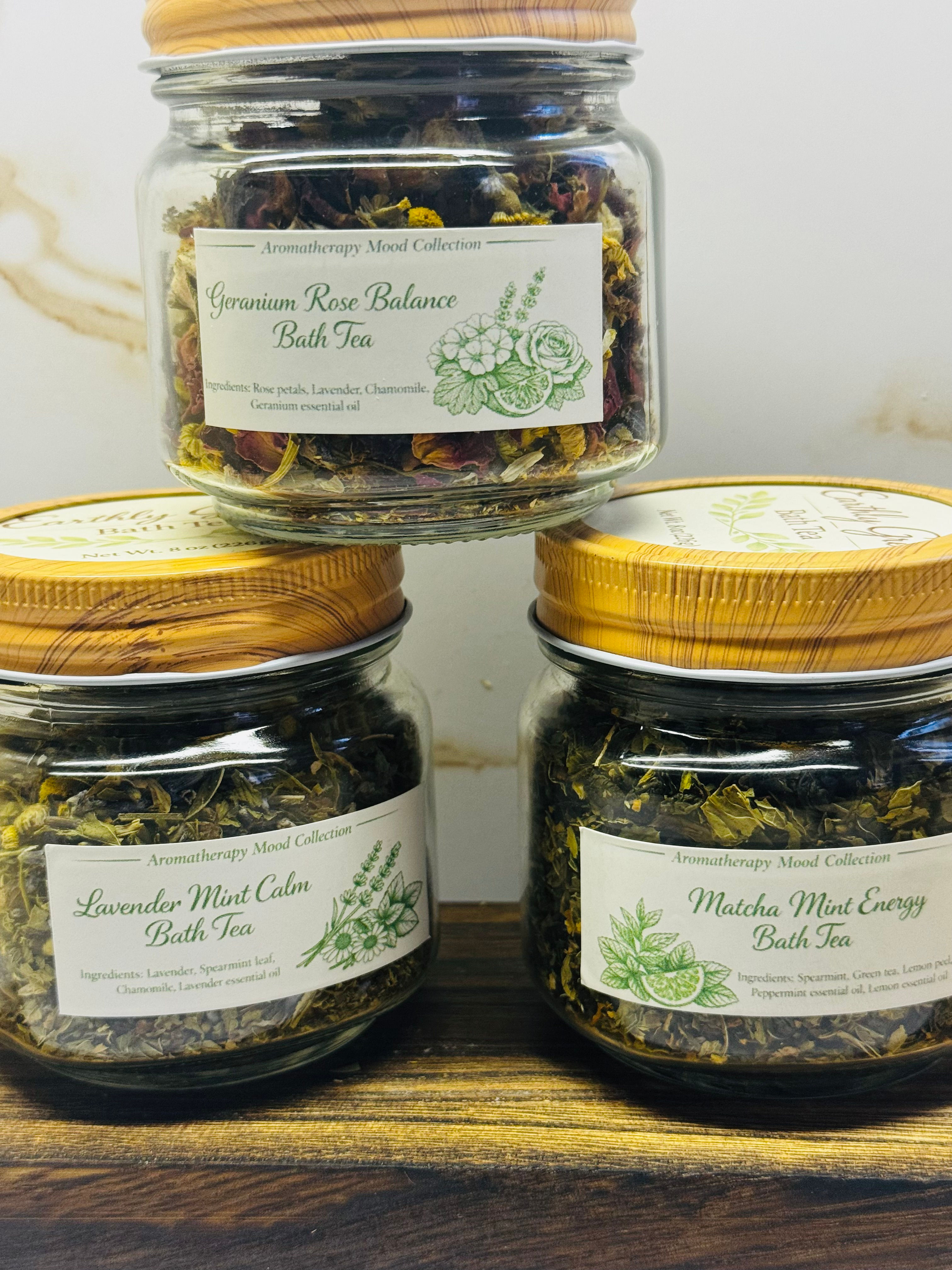 Aromatherapy Mood Bath Tea Collection 3 (8oz jars)