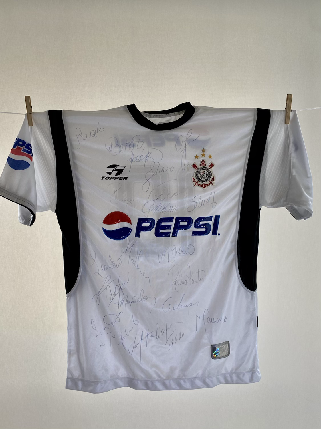 Camisa Branca 2002 autografada pelo Elenco Campeão da Copa do Brasil e Rio- SP