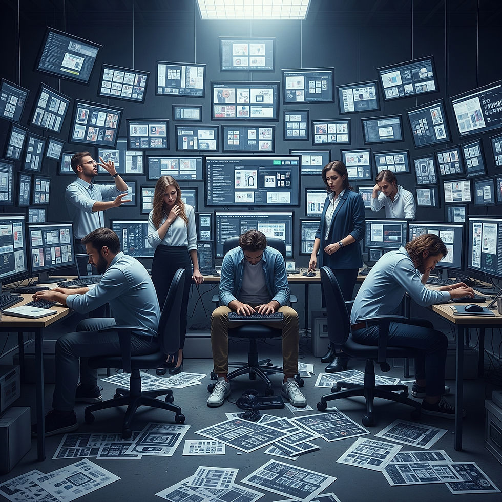 Mechanical design engineers grappling with the frustration of constant design revisions and rework, highlighting the inefficiencies of the traditional design iteration cycle.