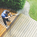 Pressure washing a deck in Lake Country