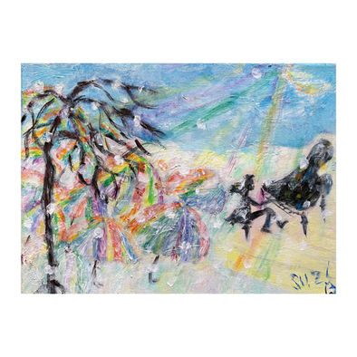 Concert on the snow. 35x25 cm