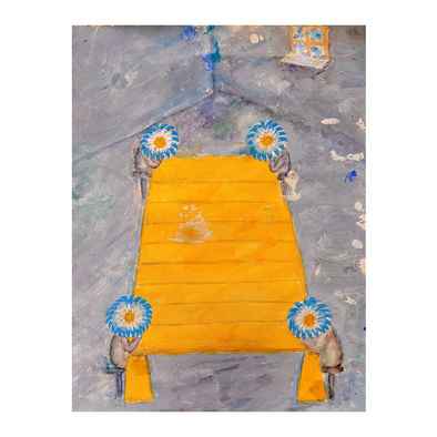 At the table. 40x30cm. Gouache