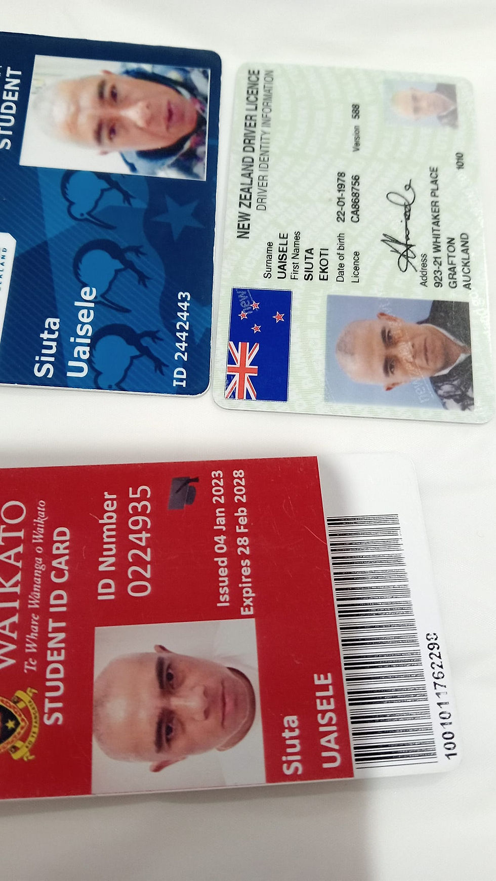 Siuta 'Ekoti Uaisele ID(driver's license was stolen, image of the original)