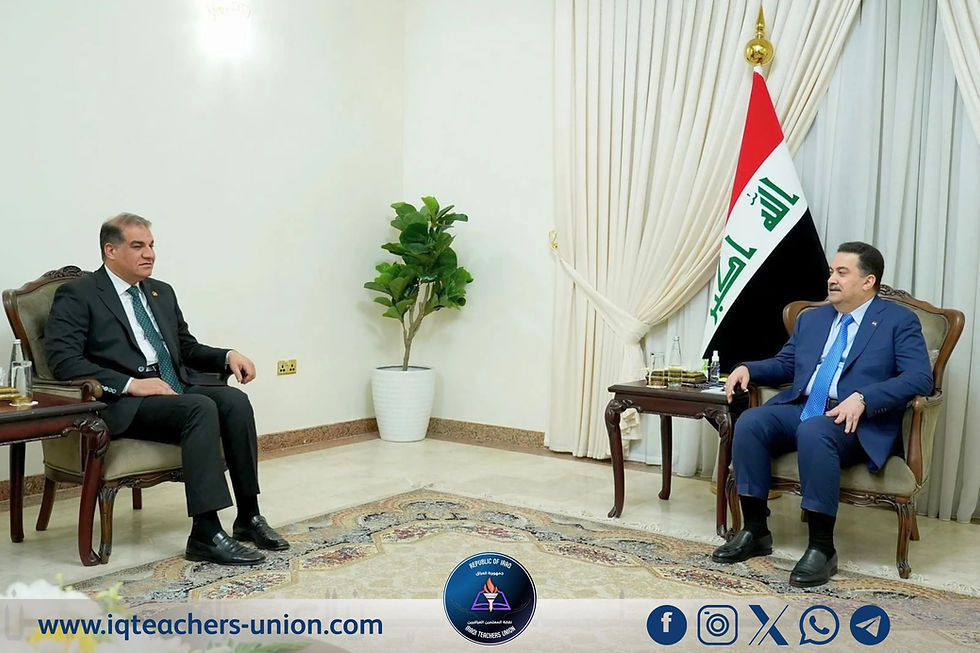 ▪️نقيب المعلمين العراقيين يلتقي رئيس إئتلاف الإعمار والتنمية / رئيس مجلس الوزراء العراقي السابق لدعم مطالب الأسرة التربوية▪️
