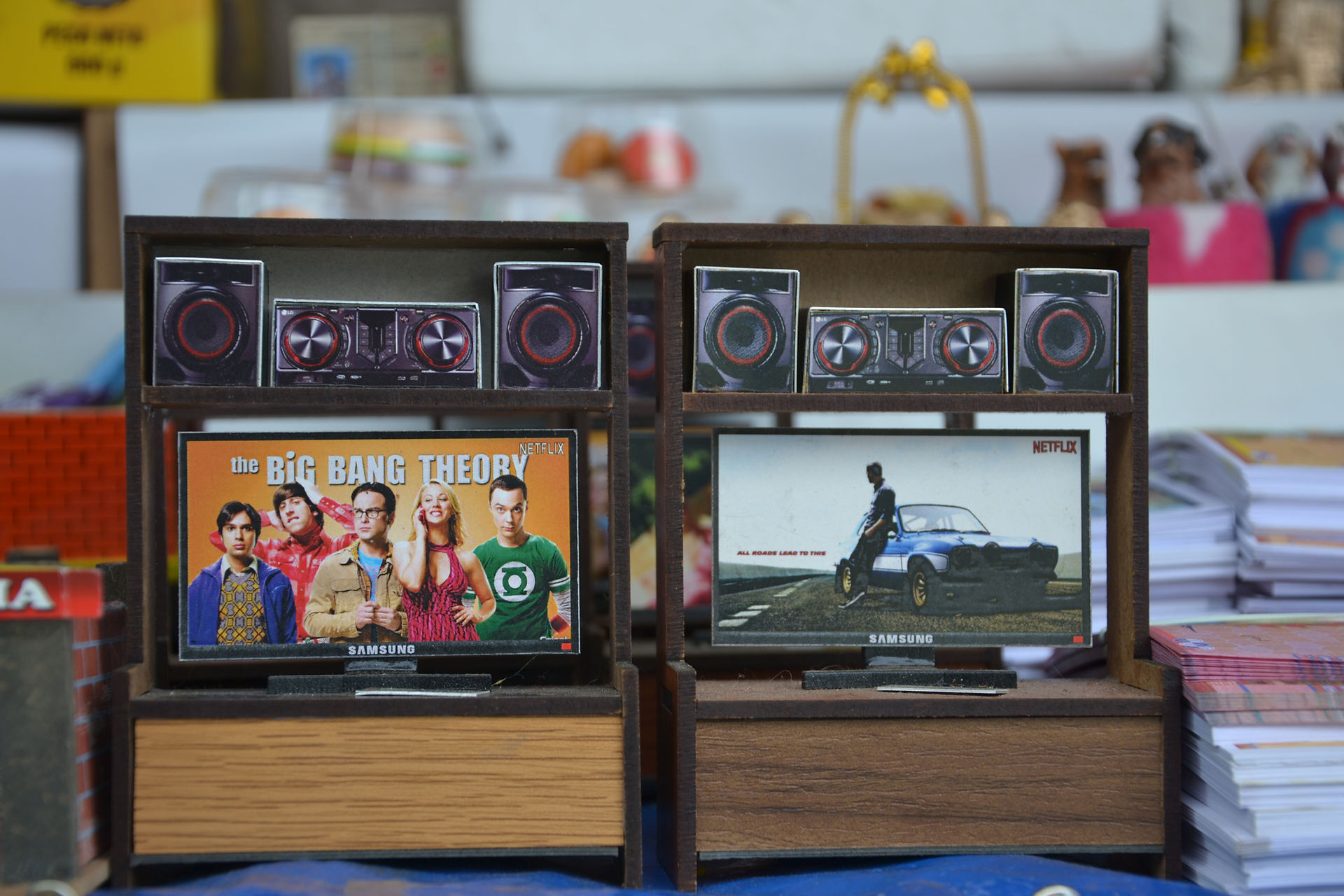 Installations home cinema miniature à la Feria de las Alasitas
