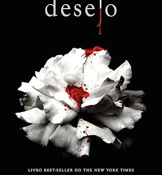 Capa do livro Desejo, com flor branca manchada de sangue sobre fundo preto e texto de Tracy Wolff.
