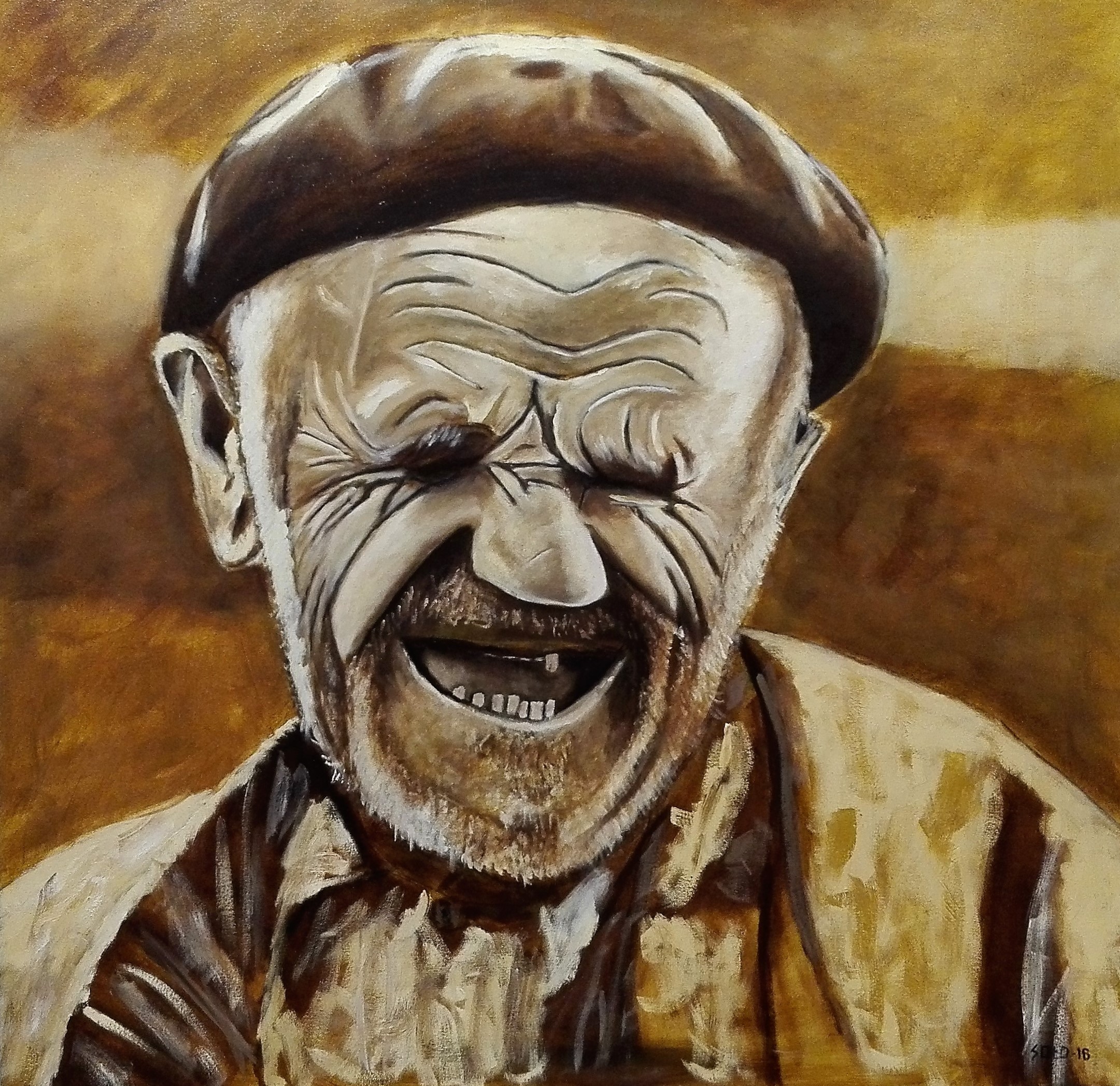 Retrato Viejito Feliz