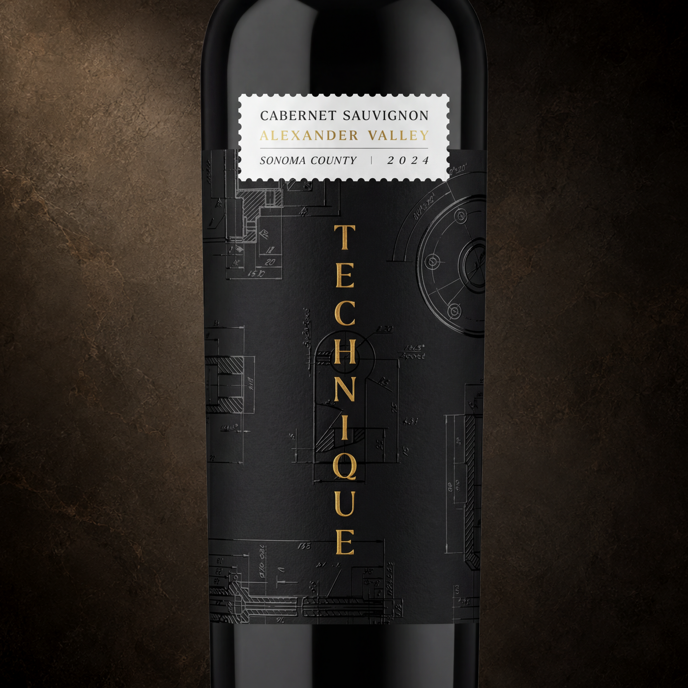 Technique wine label