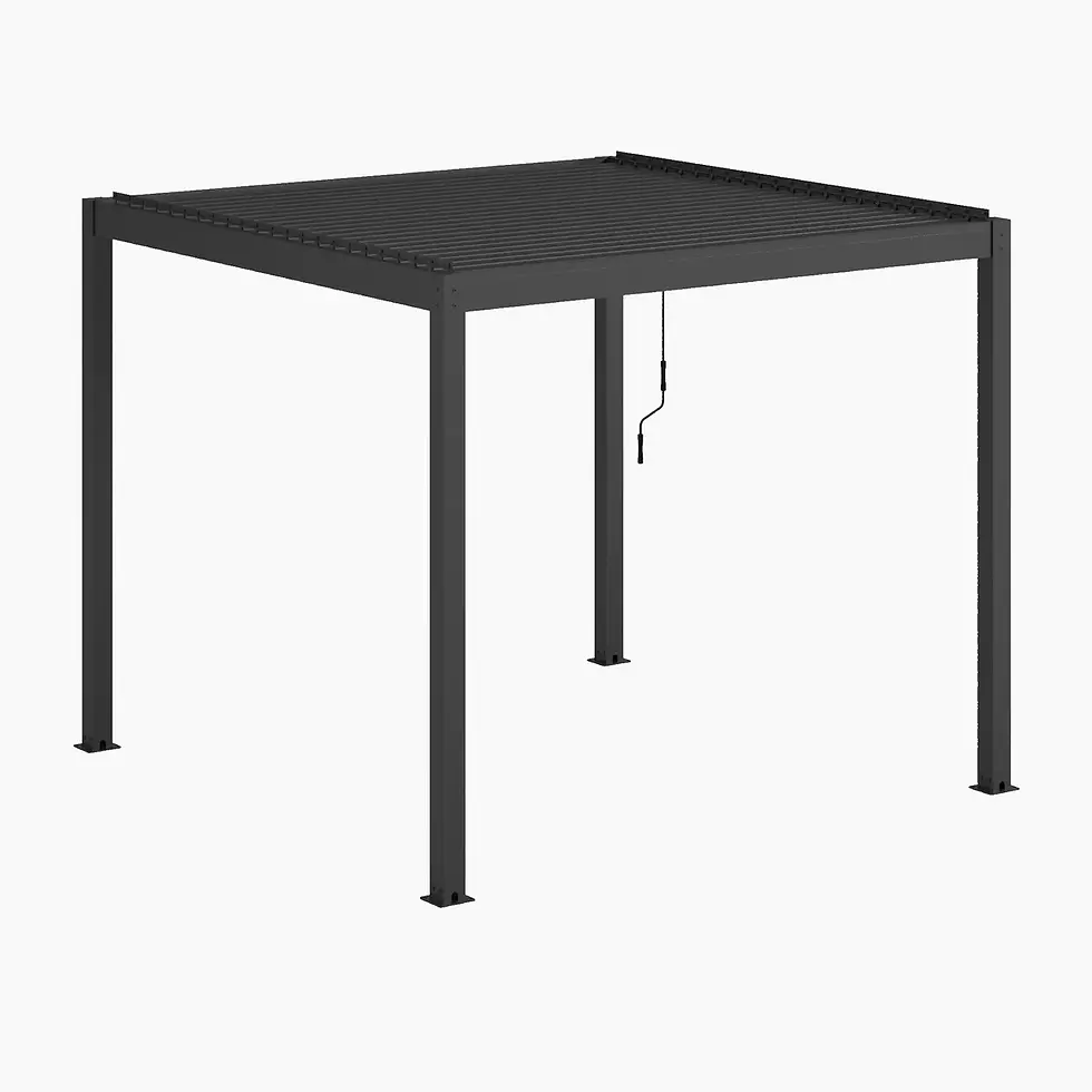 Thumbnail: Tenora Plus 3x3 Wall-Mounted Pergola (LED & Drop Sides)