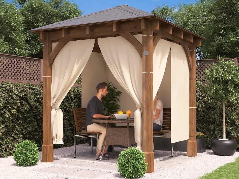 Vespera Chunky Gazebo with Curtains