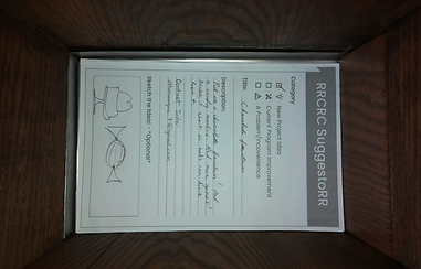 Sample Suggestion card in box
