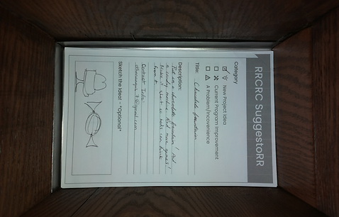 Sample Suggestion card in box