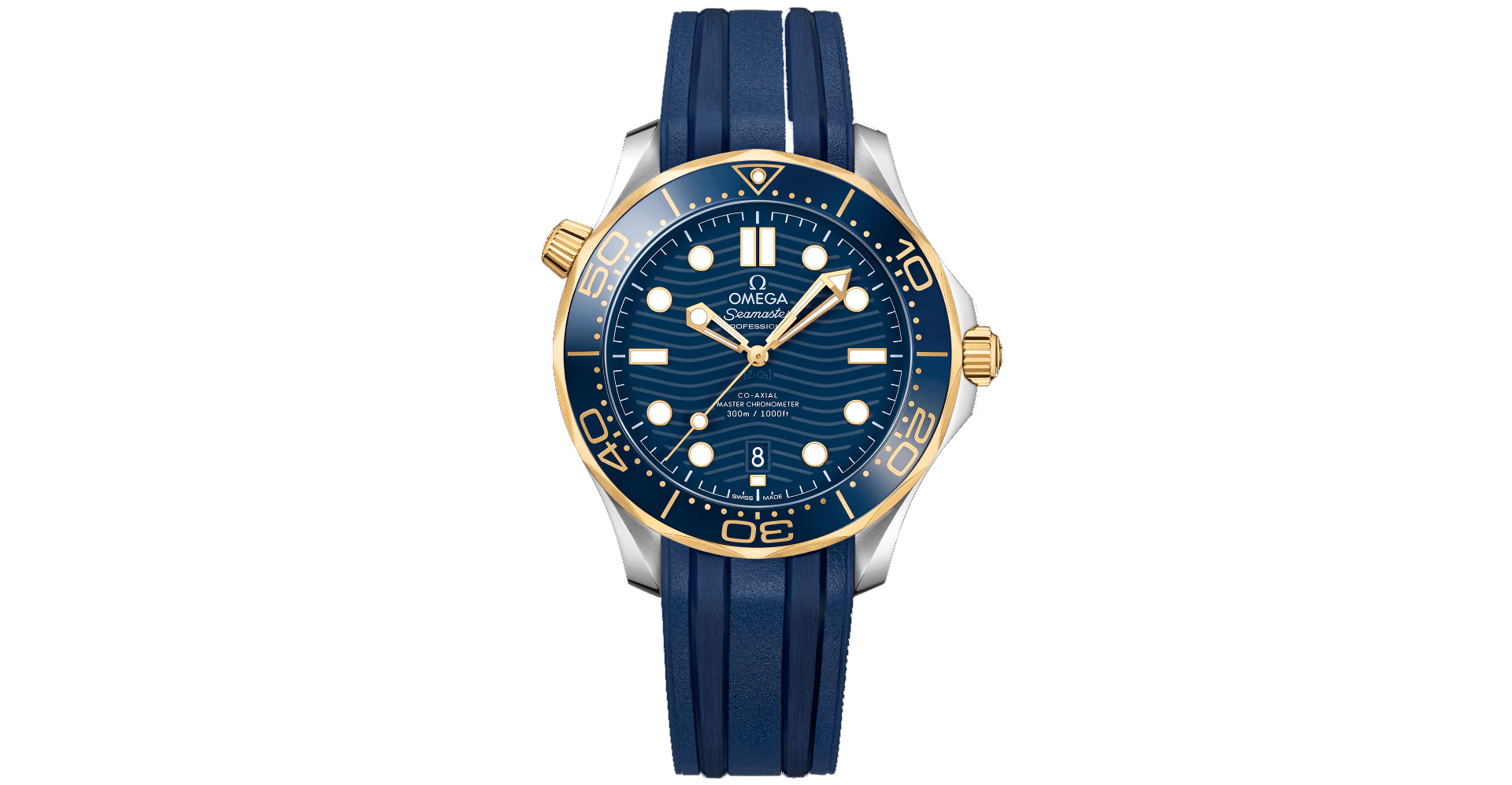 Omega Seamaster Diver 300M Co-Axial Master Chronometer Gold Bezel