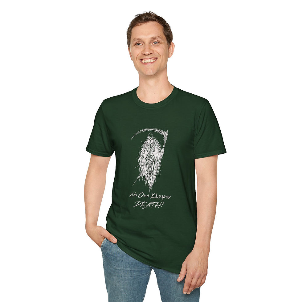 Thumbnail: Grim Reaper Tee — “No One Escapes Death” Graphic T-Shirt