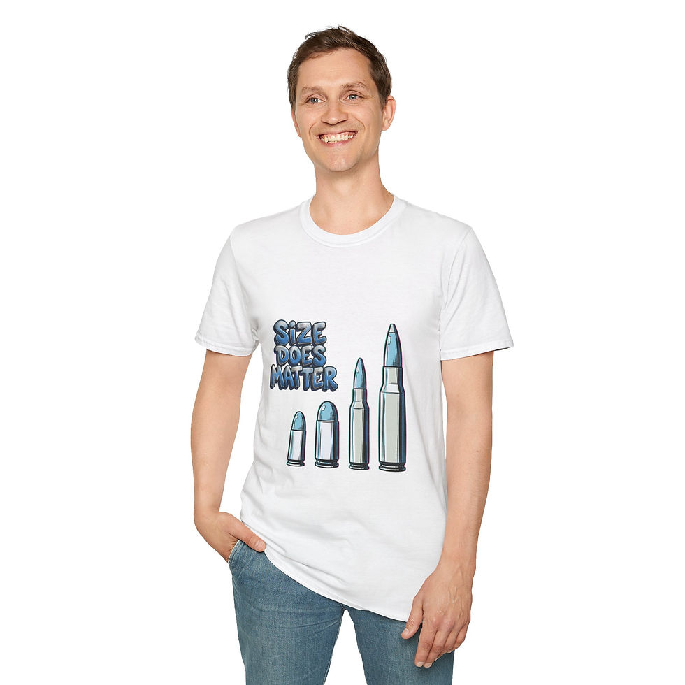 Thumbnail: Bullet Size Matters T-Shirt — Ammo Graphic Tee