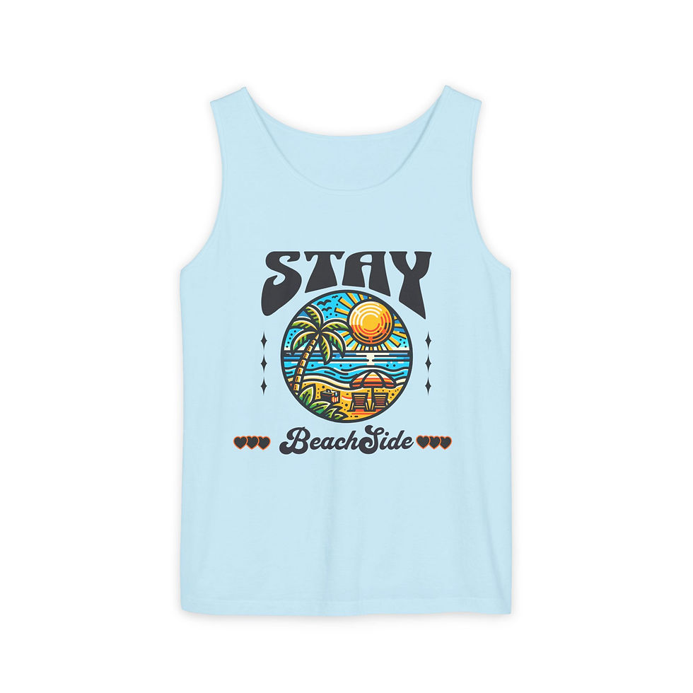 Thumbnail: Stay Beachside Tank Top — Retro Sunset Palm Beachwear